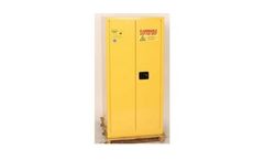 EAGLE - Model 1926 - One Drum Vertical Safety Cabinet, 55 Gal. Yellow, Two Door, Manual Close