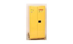 Eagle - Model 2610 - One Drum Vertical Safety Cabinet, 55 Gal. Yellow, Two Door, Self Close
