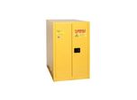 One Drum Horizontal Safety Cabinet, 55 Gal. Yellow, Two Door, Manual Close