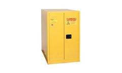 EAGLE - Model 2810 - One Drum Horizontal Safety Cabinet, 55 Gal. Yellow, Two Door, Self Close