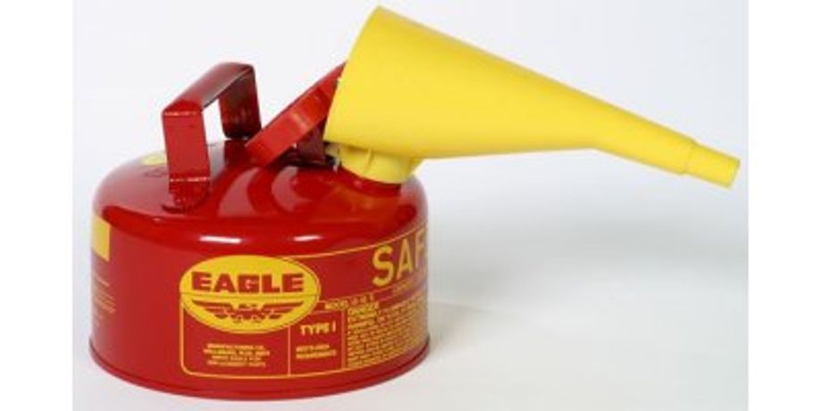 EAGLE - Model Type I UI-10-FS - Safety Can, 1 Gal. Red with F-15 Funnel