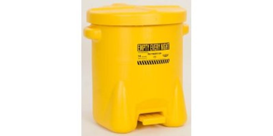 EAGLE - Model 937-FLY - 14 Gal. Polyethylene Oily Waste Can (Yellow)