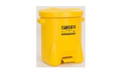 EAGLE - Model 937-FLY - 14 Gal. Polyethylene Oily Waste Can (Yellow)