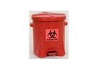 EAGLE - Model 943BIO - Biohazardous Waste Can, 6 Gal. Red Poly