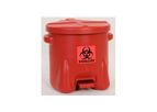 EAGLE - Model 945BIO - Biohazardous Waste Can, 10 Gal. Red Poly