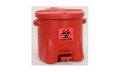 EAGLE - Model 945BIO - Biohazardous Waste Can, 10 Gal. Red Poly