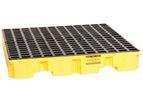 Eagle - Model 1645 - 4 Drum Low Profile Yellow Containment Pallet with Drain