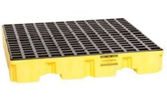 Eagle - Model 1645 - 4 Drum Low Profile Yellow Containment Pallet with Drain