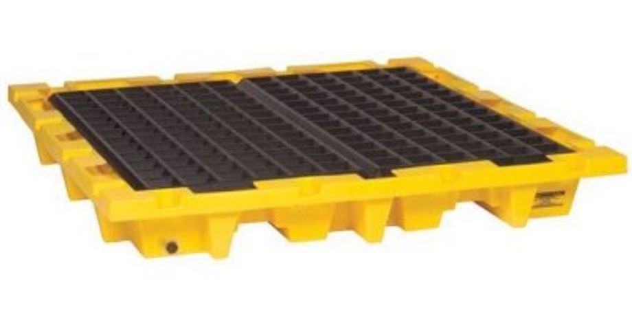 Eagle - Model 1646 - 4 Drum Nestable Containment Pallet - Yellow with Drain