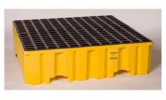 EAGLE - Model 1640 - 4 Drum Containment Pallet - Yellow with Drain