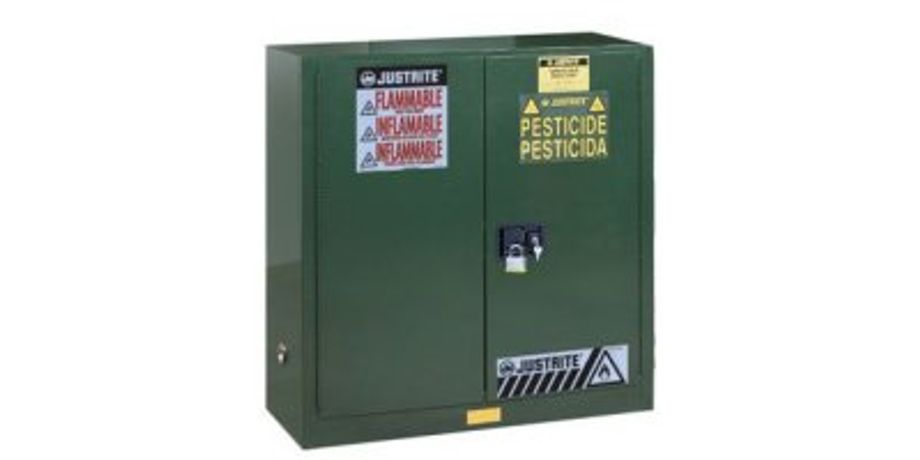 Sure-Grip - Model 893004 - EX Pesticides Safety Cabinet, Dims. 44 H, Cap. 30 Gal., 1 Shelf, 2 M/C Doors