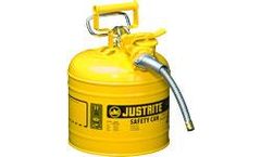 Justrite AccuFlow - Model 7220220 - Type II Steel Safety Can for Flammables 2 Gallon (Yellow with 5/8 Hose)