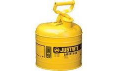 JUSTRITE - Model JR-7120200 - Type I Steel Safety Can for Flammables 2 Gallon (Yellow)