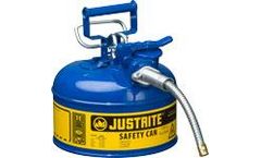 Justrite AccuFlow - Model 7210320 - Type II Steel Safety Can for Flammables 1 Gallon (Blue with 5/8 Hose)