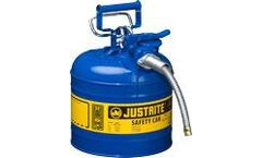 Justrite AccuFlow - Model 7220320 - Type II Steel Safety Can for Flammables 2 Gallon (Blue with 5/8 Metal Hose)