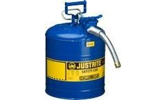 Justrite AccuFlow - Model 7250330 - Type II Steel Safety Can for Flammables 5 Gallon (Blue with 1 Hose)