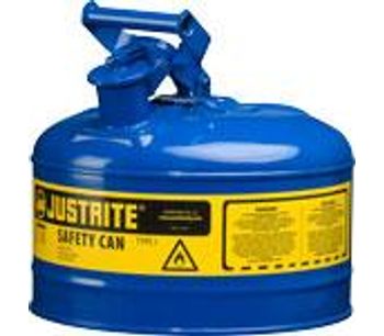 JUSTRITE - Model 7125300 - Type I Steel Safety Can for Flammables 2.5 Gallon (Blue)