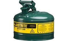 JUSTRITE - Model 7125400 - Type I Steel Safety Can for Flammables 2.5 Gallon (Green)