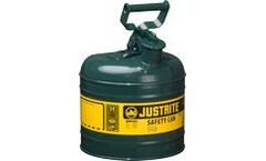 JUSTRITE - Model 7120410 - Type I Steel Safety Can for Flammables 2 Gallon (Green with Funnel)