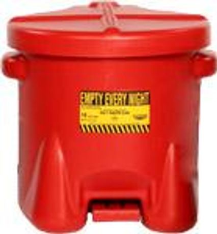 EAGLE - Model 935-FL - Oily Waste Can, 10 Gal. Red Poly