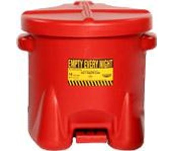EAGLE - Model 935-FL - Oily Waste Can, 10 Gal. Red Poly