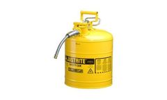 Justrite AccuFlow - Model 7250220 - Type II Steel Safety Can for Flammables 5 Gallon (Yellow with 5/8 Hose)