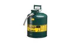 Justrite AccuFlow - Model 7250420 - Type II Steel Safety Can for Flammables 5 Gallon (Green with 5/8 Hose)