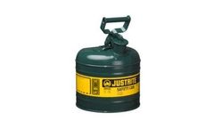JUSTRITE - Model 7120400 - Type I Steel Safety Can for Flammables 2 Gallon (Green)