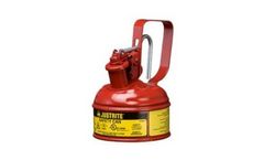 JUSTRITE - Model 10001 - Type I Steel Safety Can With Trigger Handle for Flammables, 1 Pint, S/S Flame Arrester, Self-Close Lid