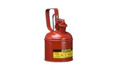 JUSTRITE - Model 10101 - Type I Steel Safety Can With Trigger Handle for Flammables, 1 Quart (1L), S/S Flame Arrester, Self-Close Lid