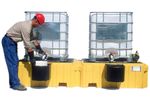 UltraTech - Model 1147 - Twin IBC Spill Pallet with 2 Bucket Shelves - with Drain