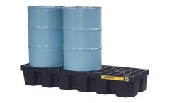 Justrite EcoPolyBlend - Model 28629 - Spill Pallet 3-Drum Black - With Drain