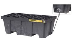 Justrite EcoPolyBlend - Model 28625 - 2 Drum Black Spill Pallet With Drain