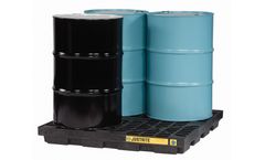 Justrite EcoPolyBlend - Model 28657 - 4 Drum Black Accumulation Center