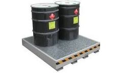 SECURALL - Model DSS02 - Two Drum Steel Spill Pallet No Drain