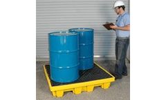 UltraTech - Model 1231 - Spill Pallet Nestable 4 Drum With Drain