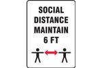 Model AF-MGNF549VP - Safety Sign - Social Distance Maintain 6 FT - 14 x 10