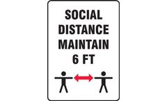 Model AF-MGNF549VP - Safety Sign - Social Distance Maintain 6 FT - 14 x 10
