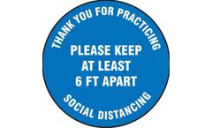 Slip-Gard - Model AF-MFS421 - Floor Sign Please Keep At Least 6 FT Apart - 17 - Blue Background