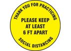 Slip-Gard - Model AF-MFS426 - Floor Sign Please Keep at Least 6 FT Apart - 12 - Yellow Background