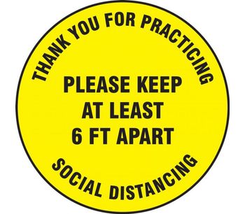 Slip-Gard - Model AF-MFS426 - Floor Sign Please Keep at Least 6 FT Apart - 12 - Yellow Background