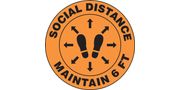 Floor Sign: Social Distance Maintain 6 FT - 12 - Footprint