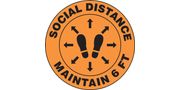 Floor Sign: Social Distance Maintain 6 FT - 12 - Footprint