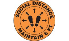 Slip-Gard - Model AF-MFS384 - Floor Sign: Social Distance Maintain 6 FT - 12 - Footprint