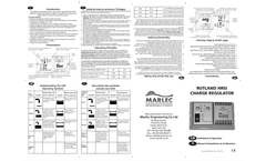 Marlec - Model HRSi - 12/24V Charge Regulator  Manual