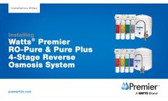 Premier`s RO Pure & Pure Plus Installation - Video