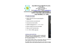 F&J - Model LV-14M - Breathing Zone Low Volume Air Sampler (100 - 120 VAC) - Brochure