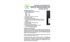 F&J - Model DF-804 (110V) Digital Flow Meter Environmental Air Sampler - Brochure