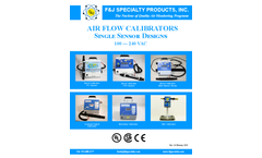 F&J - Air Flow Calibrators - Single Sensor Designs - 100 — 240 VAC - Brochure