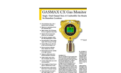 Gasmax - Model CX - Single / Dual Channel Gas Monitor- Brochure